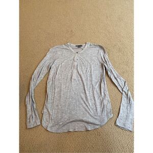 Vince viscose/silk grey long sleeve top SMALL